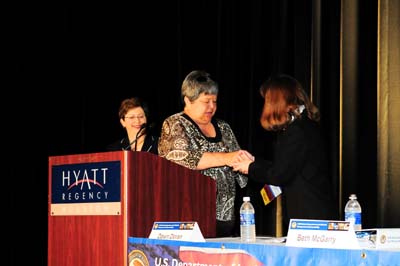 Presentation of tribal coin by Alabama Coushetta Tribe of Texas